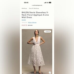 bhldn stevie sleeveless v-neck floral appliqu a-line midi dress Bhldn Stevie Sleeveless V Neck Floral Appliqu A Line Midi Dress